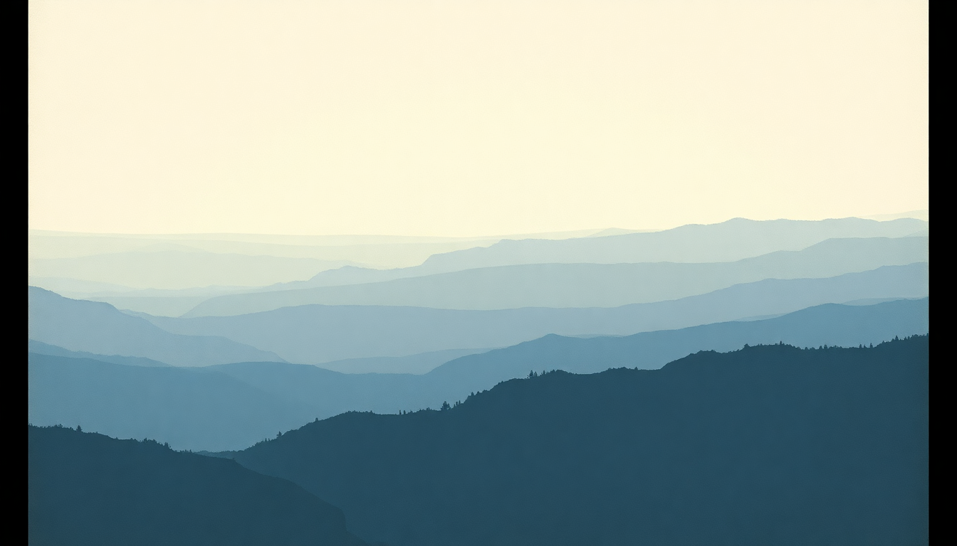 Fan-driven abstract illustration evoking the emotional arc of The View by Modest Mouse