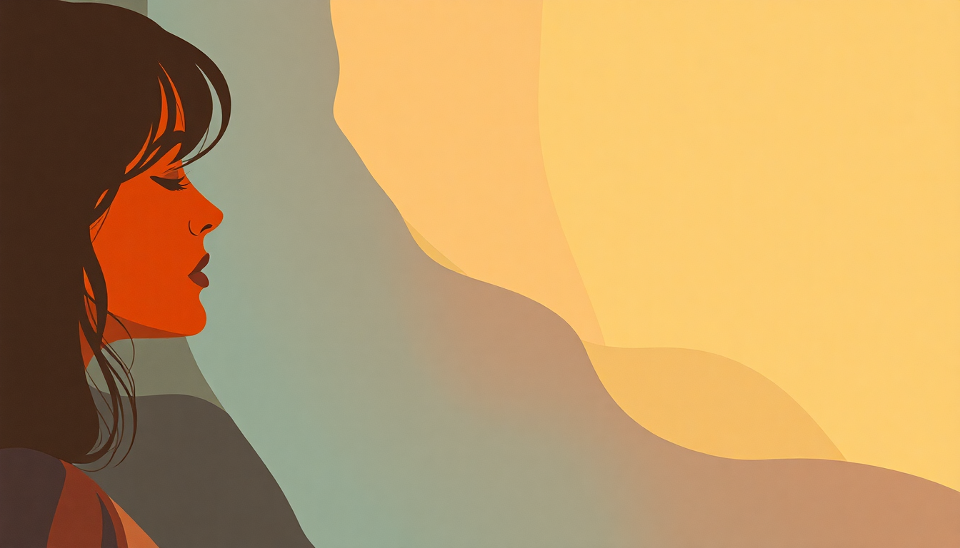 Fan-driven abstract illustration evoking the emotional arc of The Ways to Love a Man by Tammy Wynette