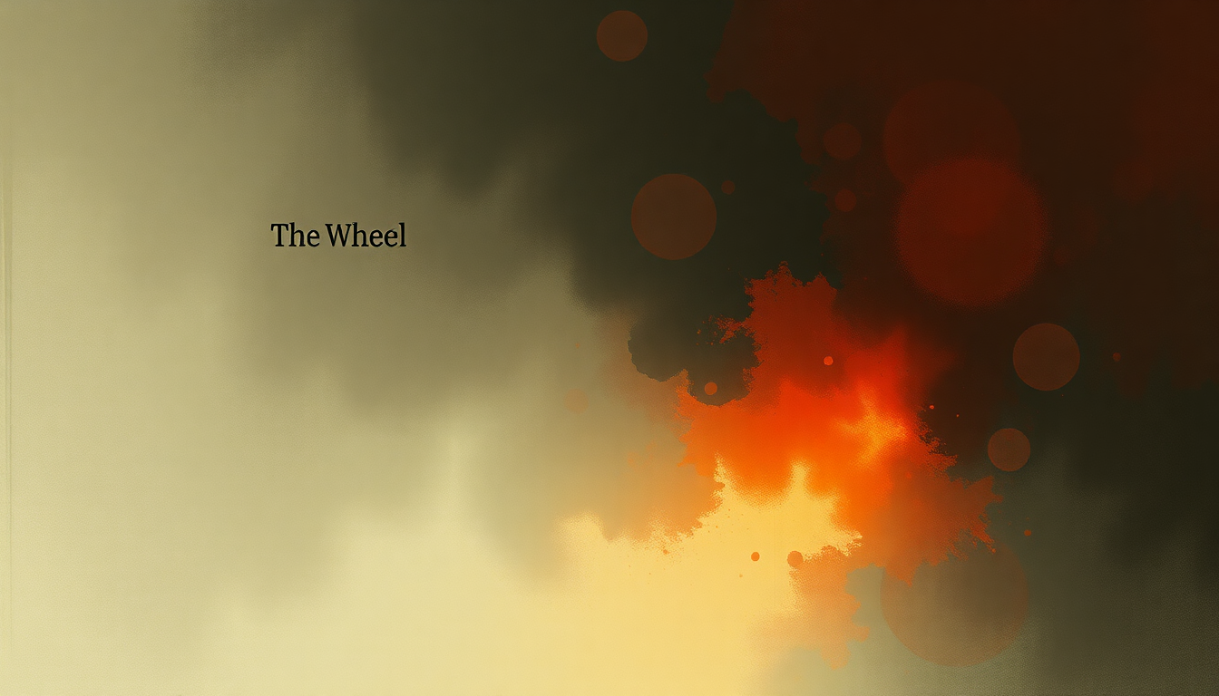 Fan-driven abstract illustration evoking the emotional arc of The Wheel by Idles