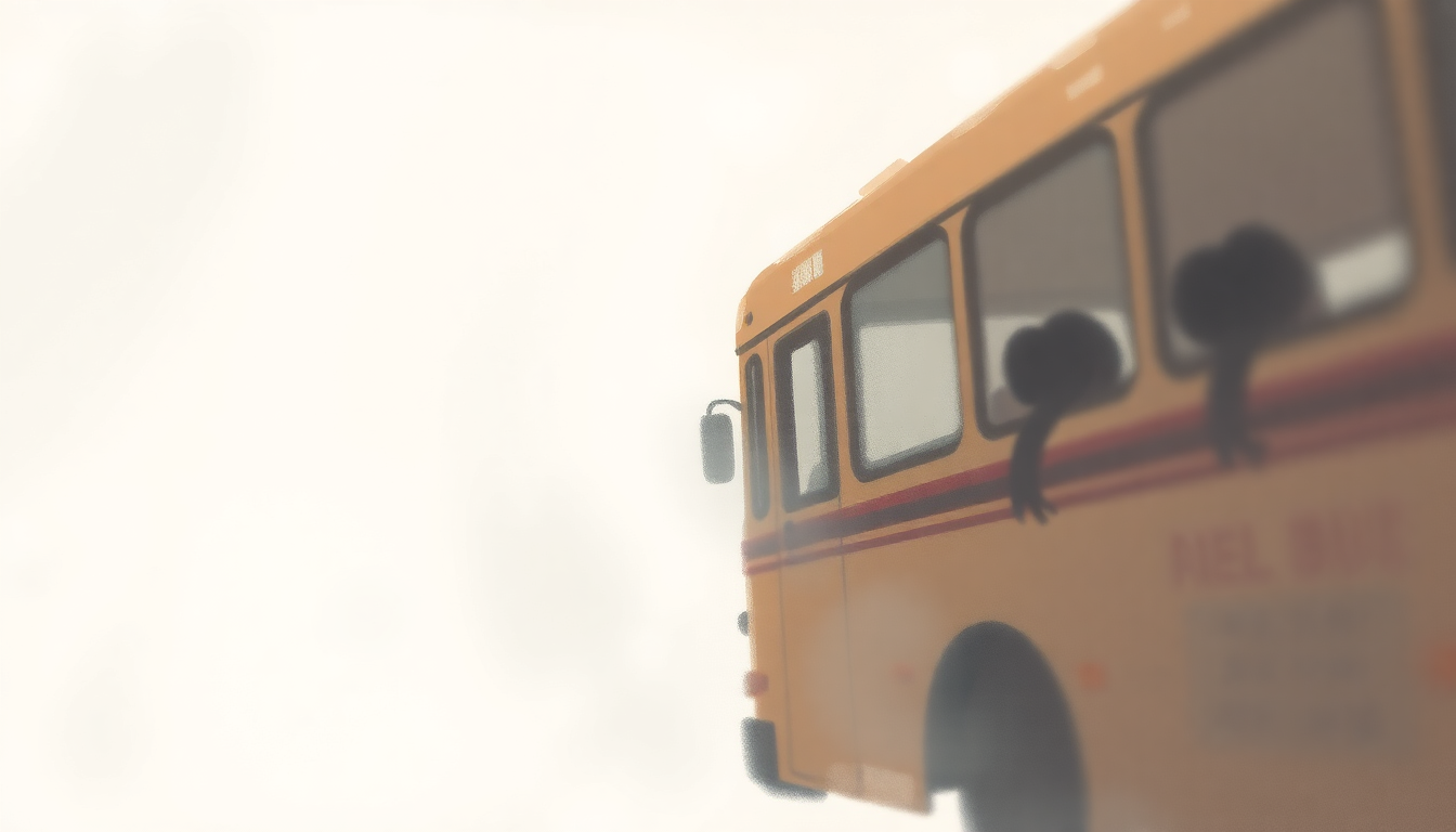 Fan-driven abstract illustration evoking the emotional arc of The Wheels on the Bus by Cedarmont Kids