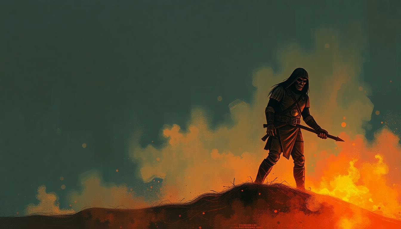 Fan-driven abstract illustration evoking the emotional arc of The Wicker Man by Iron Maiden