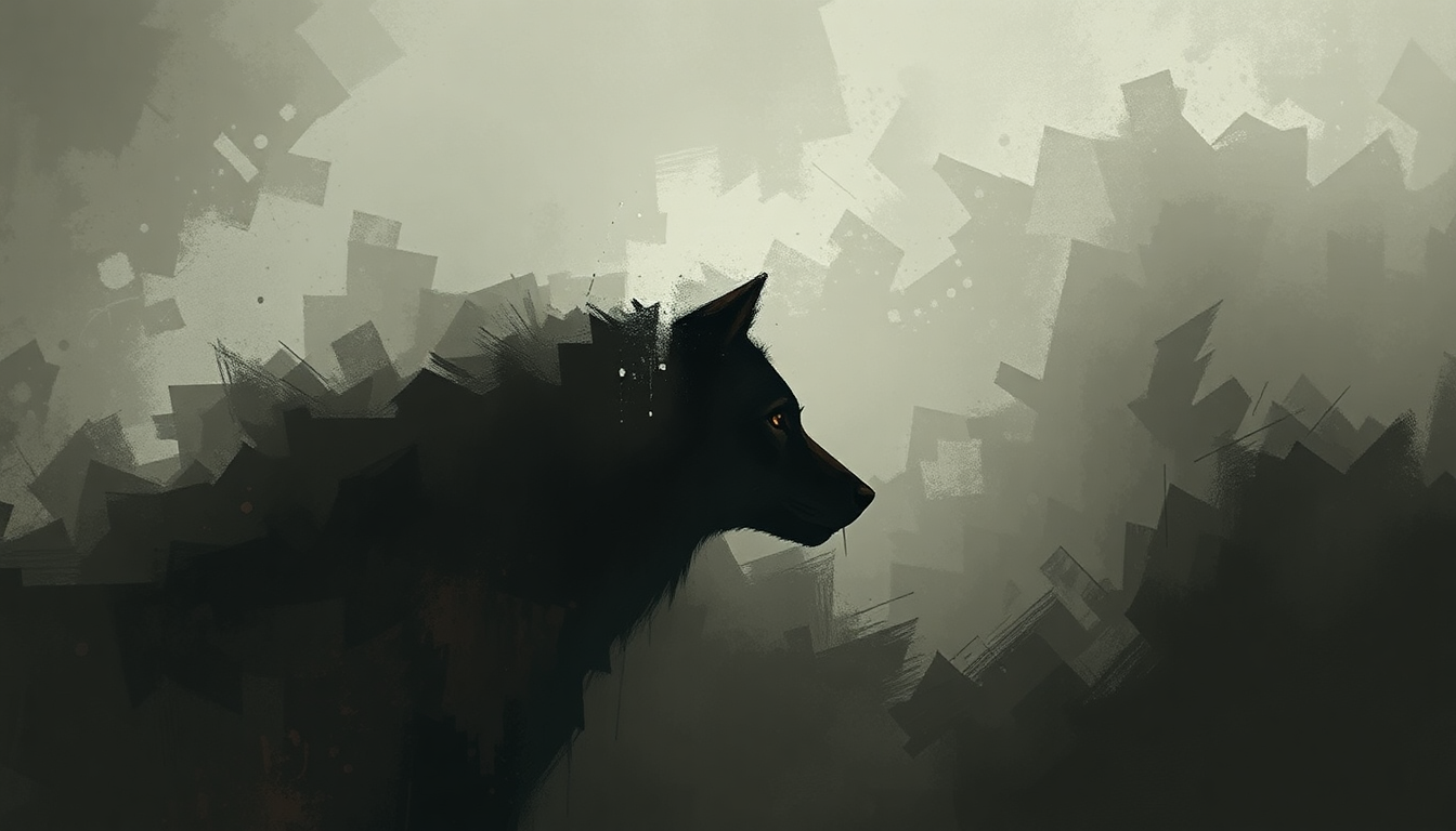 Fan-driven abstract illustration evoking the emotional arc of The Wolf by Mumford & Sons