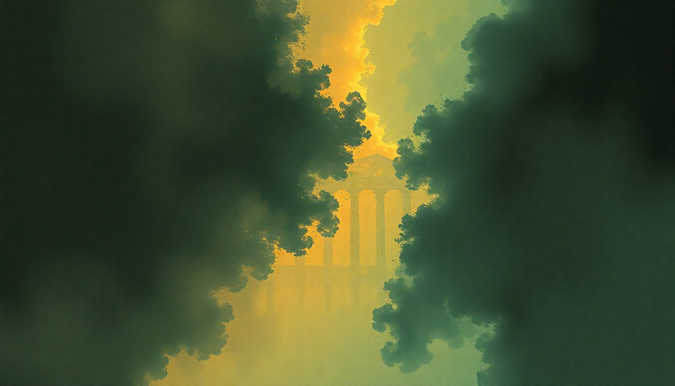 Fan-driven abstract illustration evoking the emotional arc of Theme from Goodbye Goodbody by Squarepusher