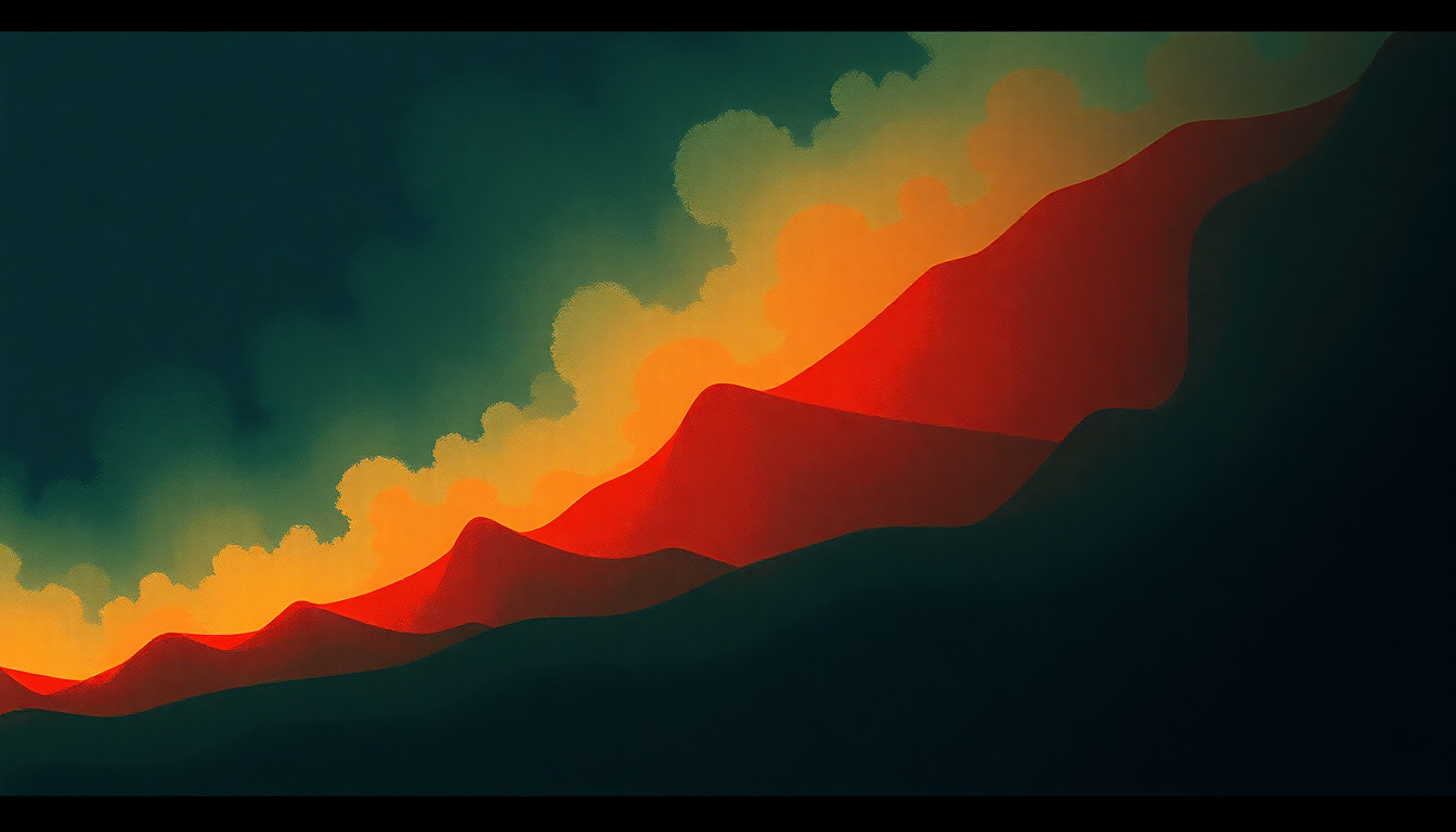 Fan-driven abstract illustration evoking the emotional arc of There Goes My Gun by Pixies