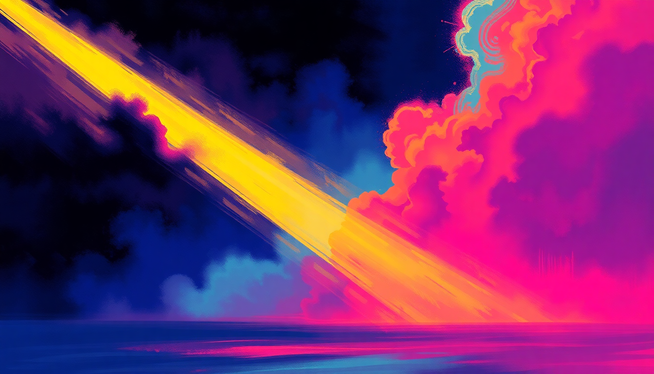 Fan-driven abstract illustration evoking the emotional arc of These Days by R.E.M.