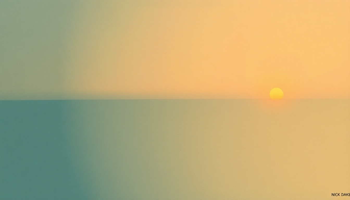 Fan-driven abstract illustration evoking the emotional arc of Things Behind the Sun by Nick Drake