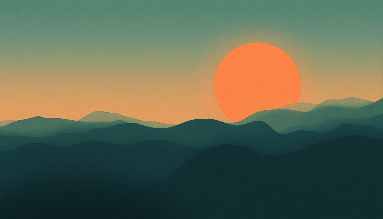 Fan-driven abstract illustration evoking the emotional arc of 3rd Planet by Modest Mouse