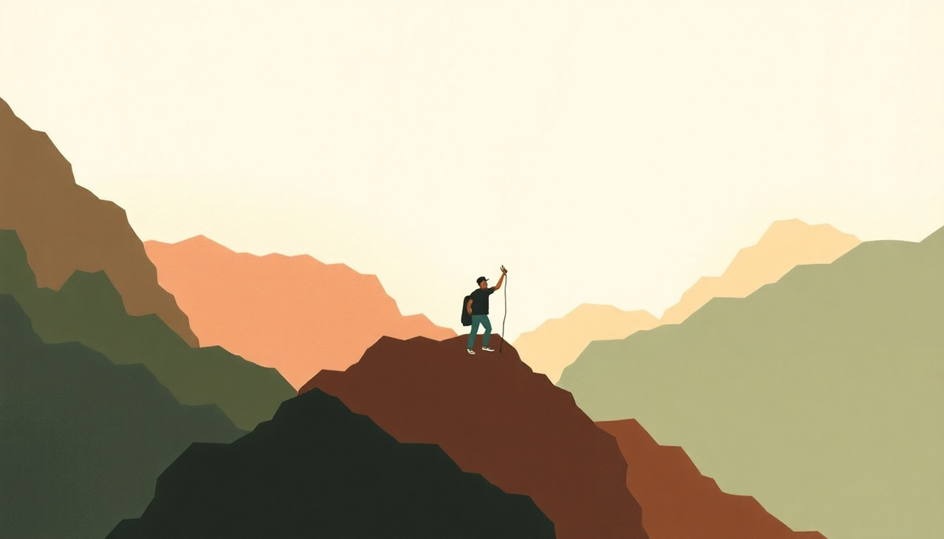 Fan-driven abstract illustration evoking the emotional arc of This Year by The Mountain Goats