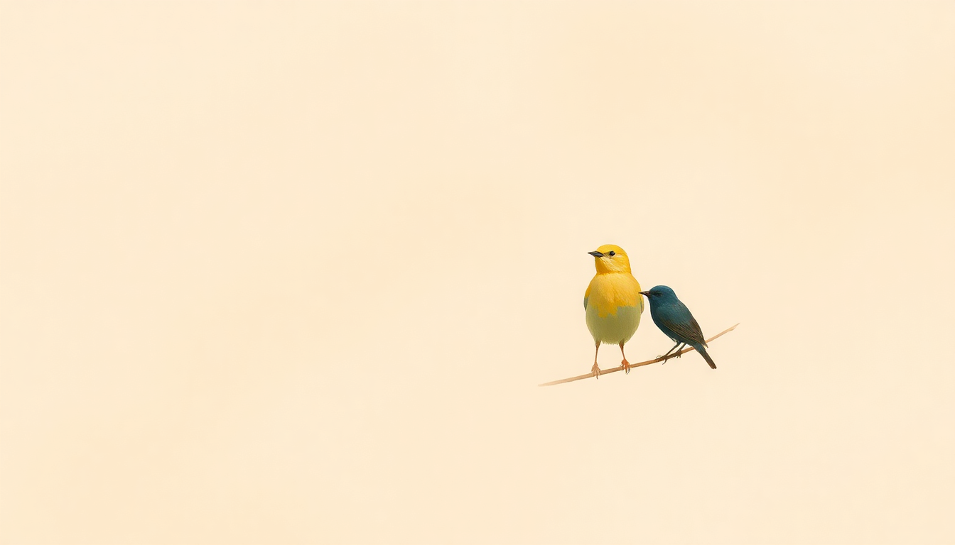 Fan-driven abstract illustration evoking the emotional arc of Three Little Birds by Elizabeth Mitchell