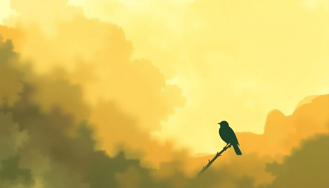 Fan-driven abstract illustration evoking the emotional arc of Three Little Birds by Bob Marley