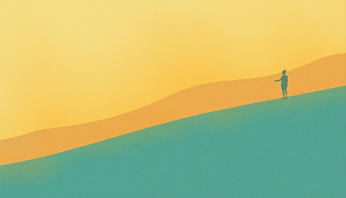 Fan-driven abstract illustration evoking the emotional arc of Three Miles Down by Gil Scott-Heron