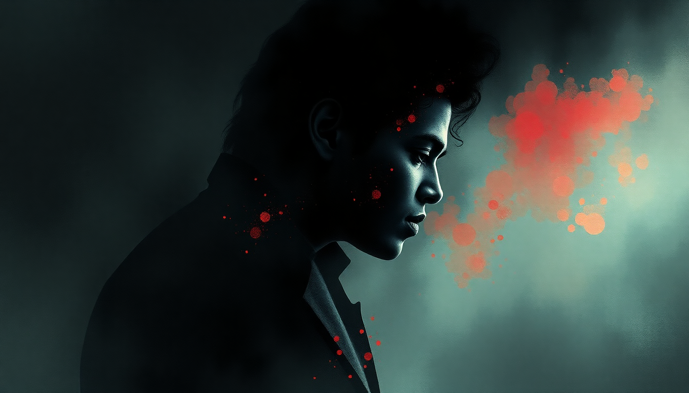 Fan-driven abstract illustration evoking the emotional arc of Thriller by Michael Jackson