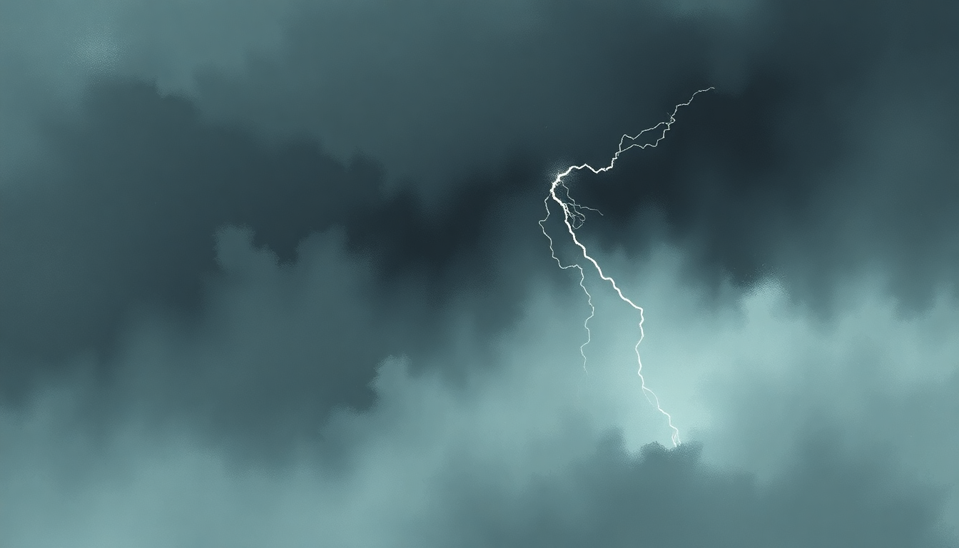 Fan-driven abstract illustration evoking the emotional arc of Thunderbolt by Björk