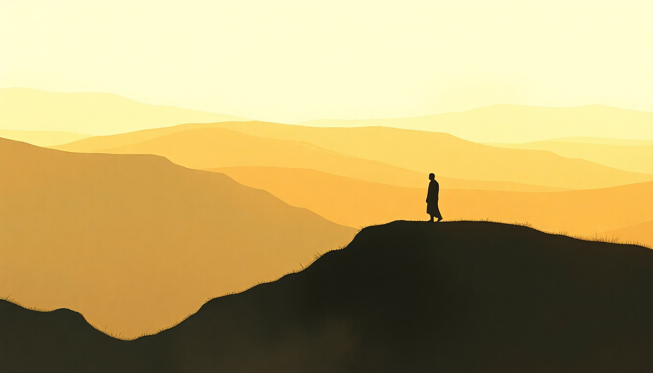 Fan-driven abstract illustration evoking the emotional arc of Tibebesh by Mahmoud Ahmed