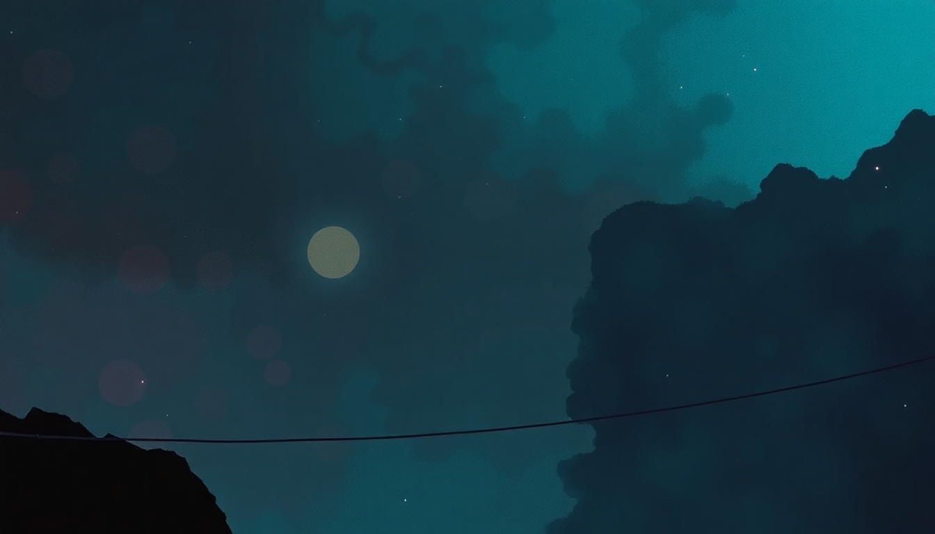 Fan-driven abstract illustration evoking the emotional arc of Tightrope by Stevie Ray Vaughan