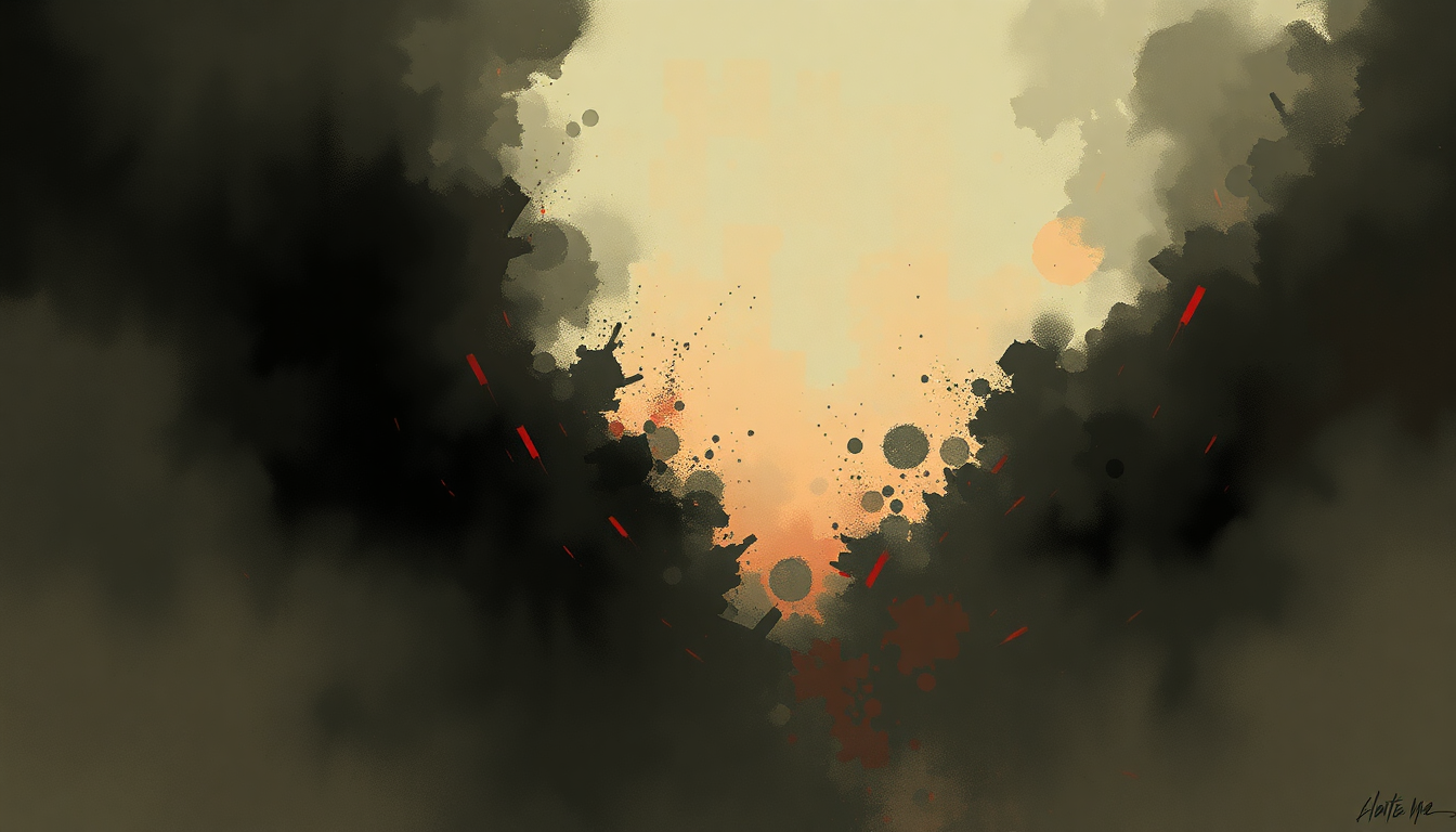 Fan-driven abstract illustration evoking the emotional arc of Tire Me by Rage Against the Machine