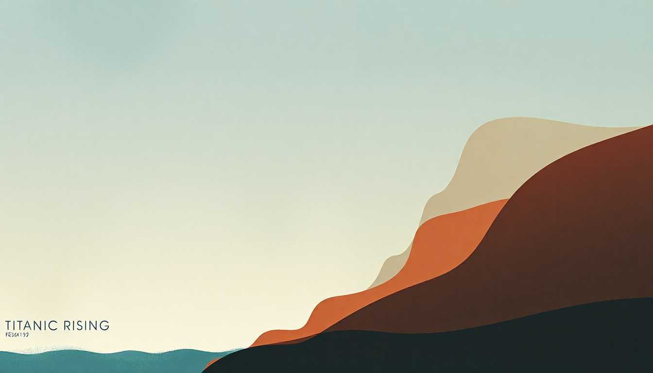 Fan-driven abstract illustration evoking the emotional arc of Titanic Rising by Weyes Blood