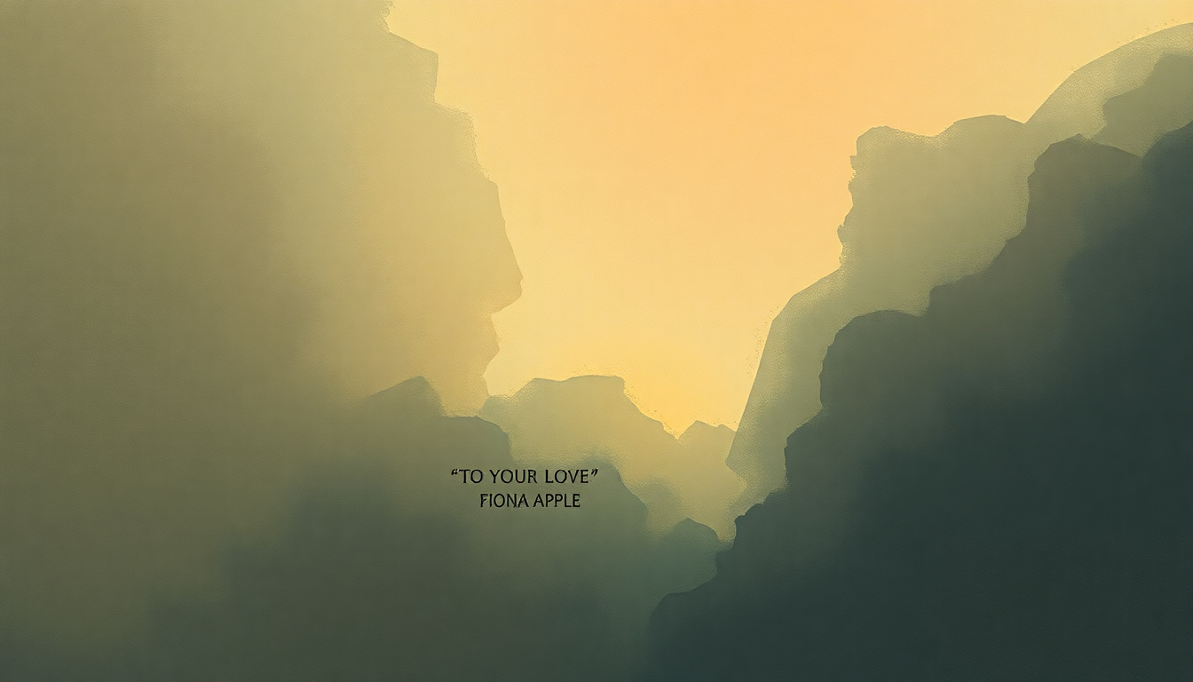 Fan-driven abstract illustration evoking the emotional arc of To Your Love by Fiona Apple