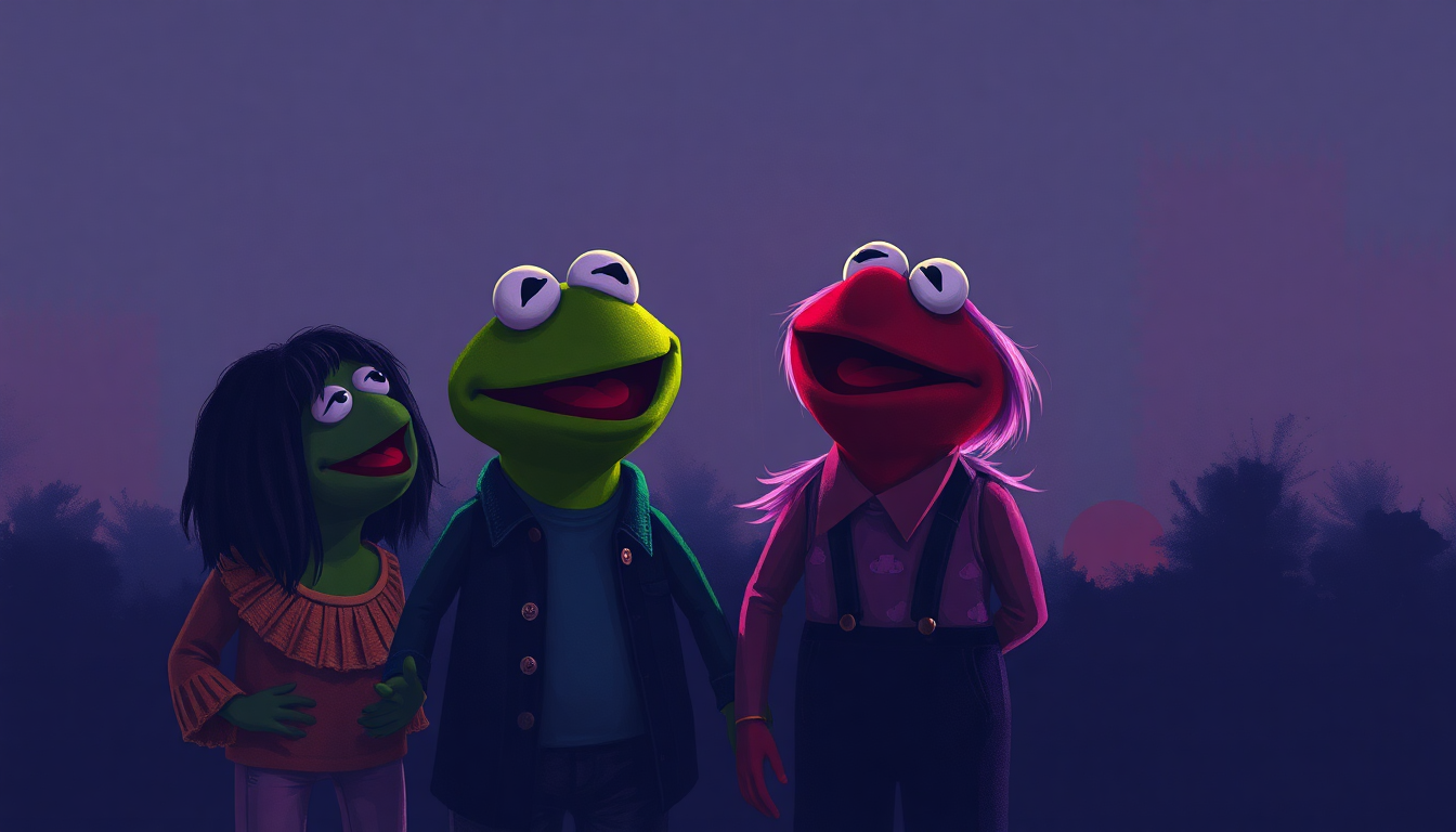 Fan-driven abstract illustration evoking the emotional arc of Together Again by The Muppets