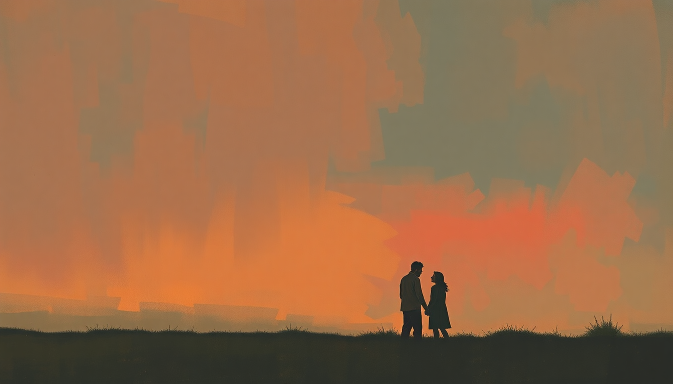 Fan-driven abstract illustration evoking the emotional arc of Tonight I'm Gonna Love You All Over by The Four Tops