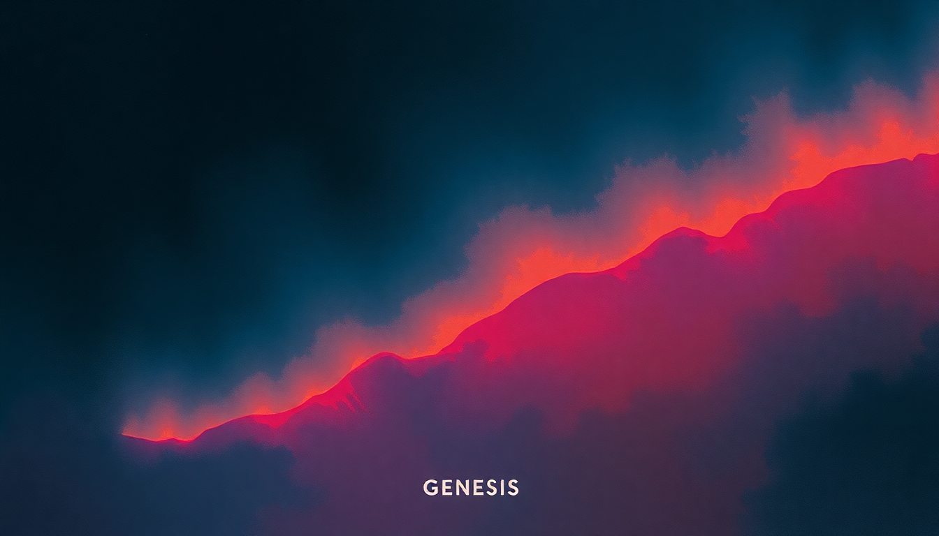 Fan-driven abstract illustration evoking the emotional arc of Tonight, Tonight, Tonight by Genesis
