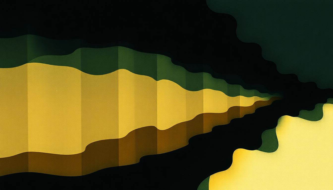 Fan-driven abstract illustration evoking the emotional arc of Torn Curtain by Television