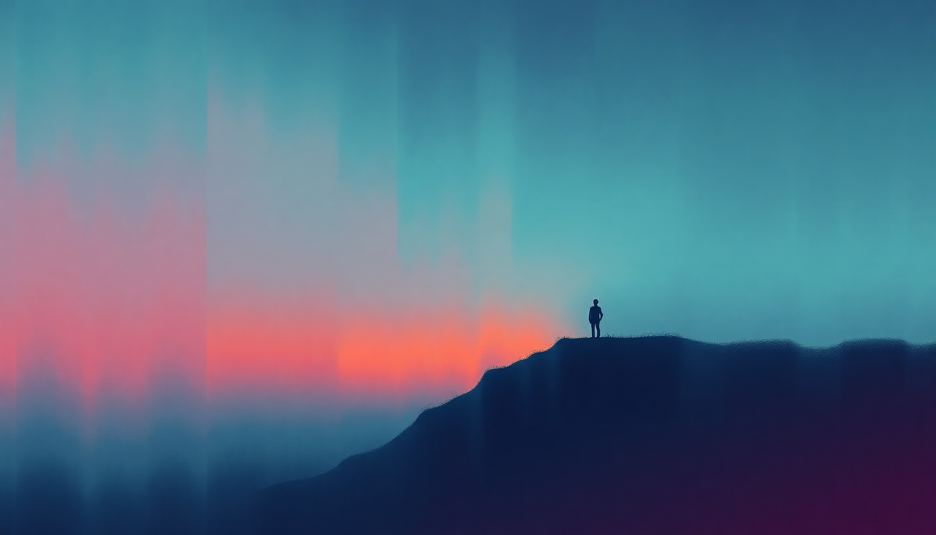 Fan-driven abstract illustration evoking the emotional arc of Tower of Song by Leonard Cohen