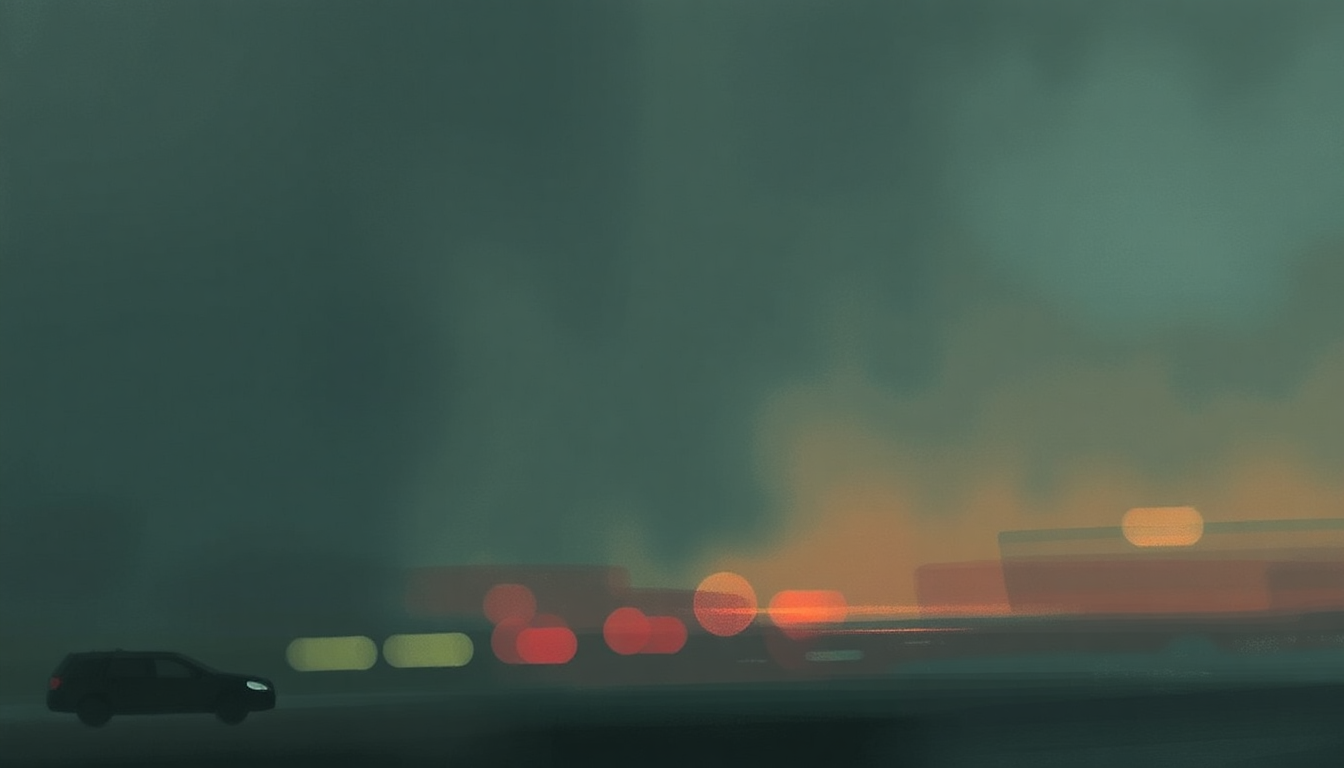Fan-driven abstract illustration evoking the emotional arc of Traffic by Thom Yorke