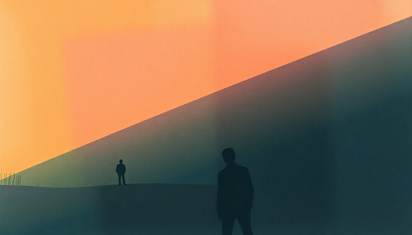 Fan-driven abstract illustration evoking the emotional arc of Train in Vain (Stand by Me) by The Clash