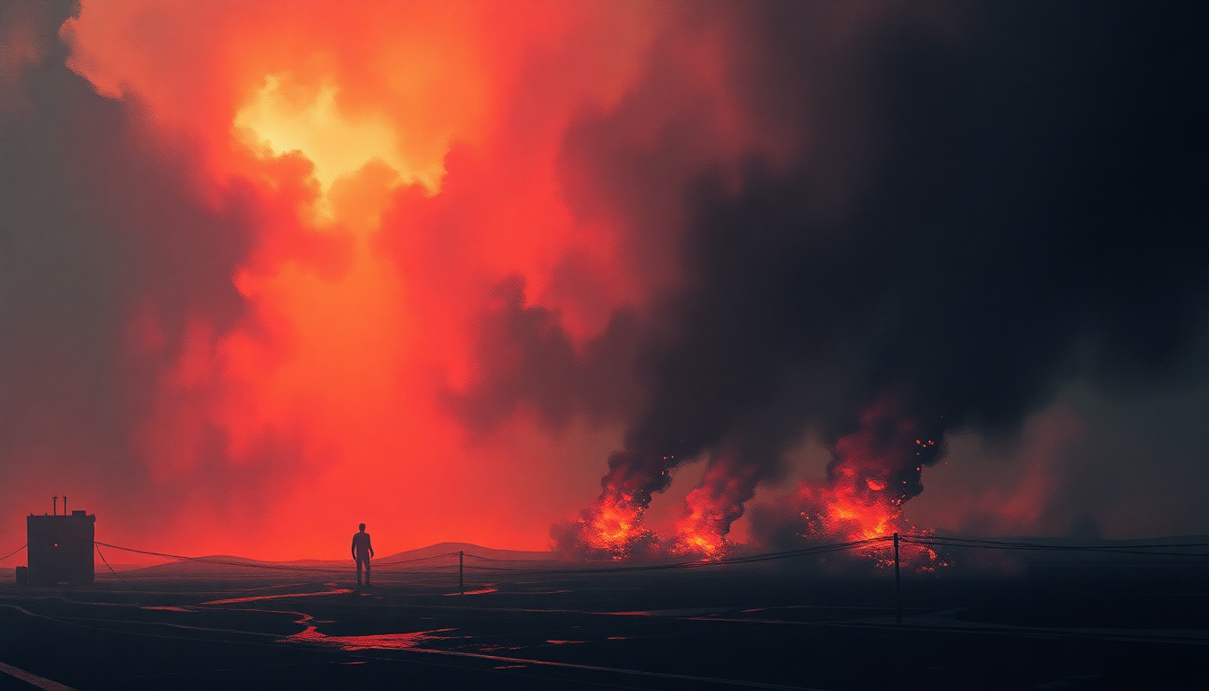 Fan-driven abstract illustration evoking the emotional arc of Trashed by Black Sabbath