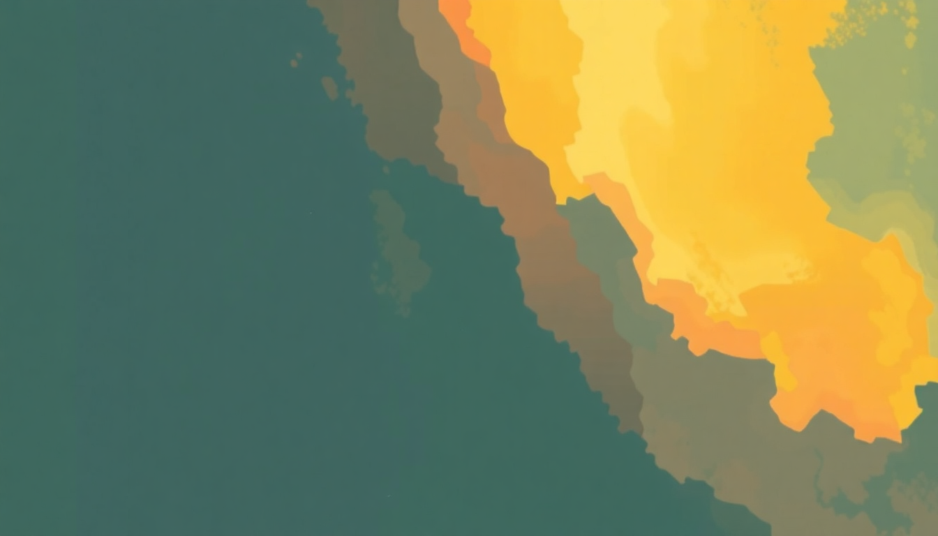 Fan-driven abstract illustration evoking the emotional arc of Travelin Band by Creedence Clearwater Revival