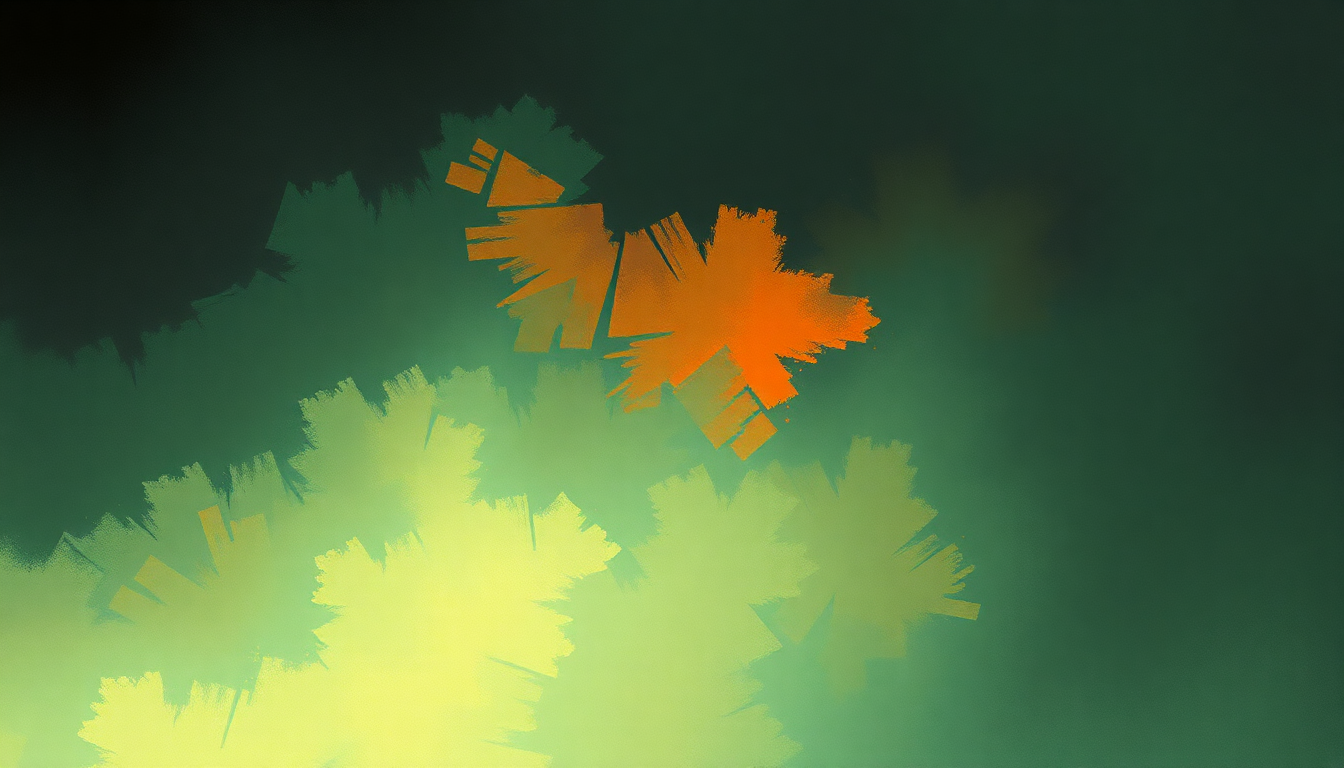 Fan-driven abstract illustration evoking the emotional arc of Trimm Trabb by Blur