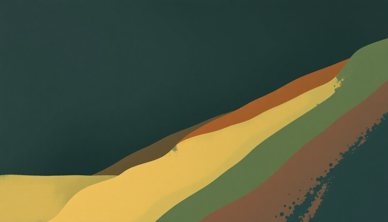 Fan-driven abstract illustration evoking the emotional arc of Tropic Morning News by The National