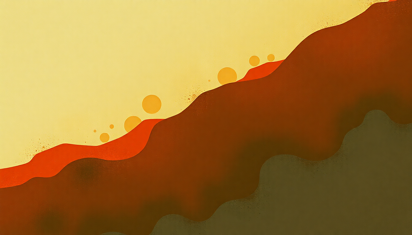 Fan-driven abstract illustration evoking the emotional arc of Trouble in Mind by Sister Rosetta Tharpe