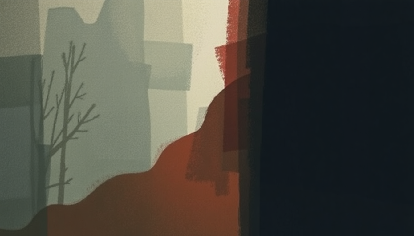 Fan-driven abstract illustration evoking the emotional arc of Trouble by TV on the Radio