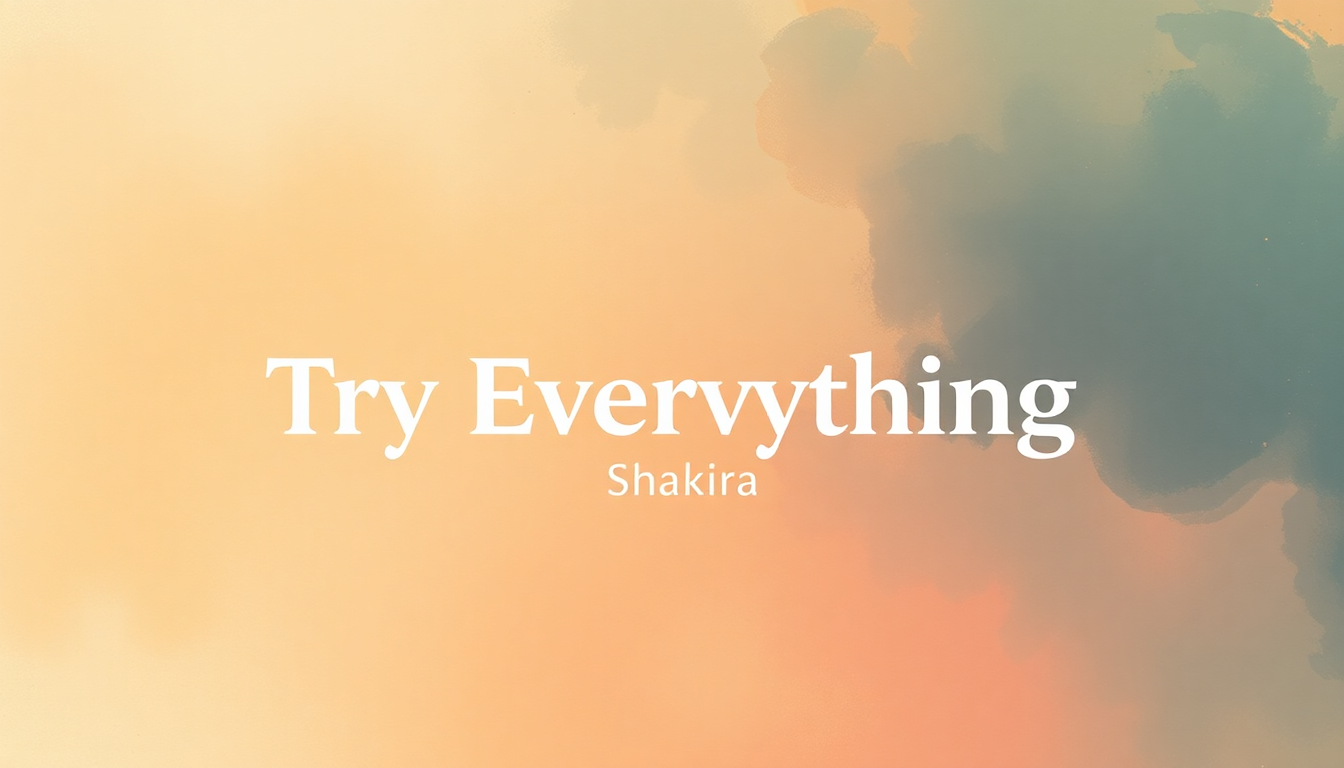 Fan-driven abstract illustration evoking the emotional arc of Try Everything by Shakira