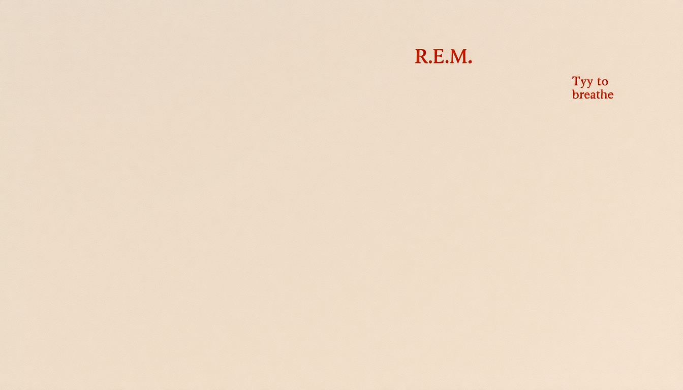 Fan-driven abstract illustration evoking the emotional arc of Try Not to Breathe by R.E.M.