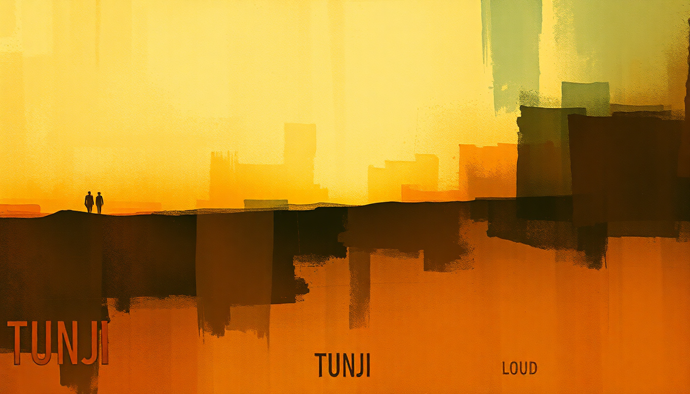 Fan-driven abstract illustration evoking the emotional arc of Tunji by John Coltrane