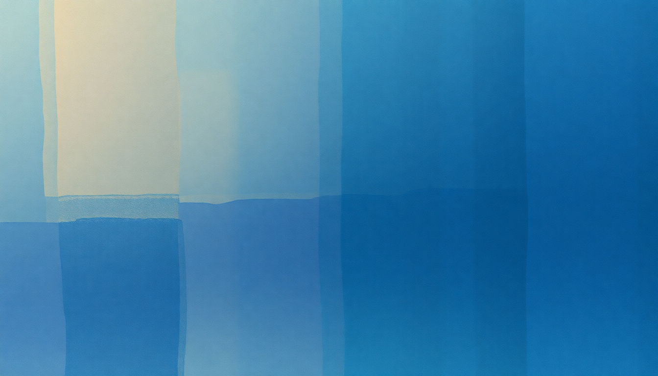 Fan-driven abstract illustration evoking the emotional arc of Turbulent Indigo by Joni Mitchell