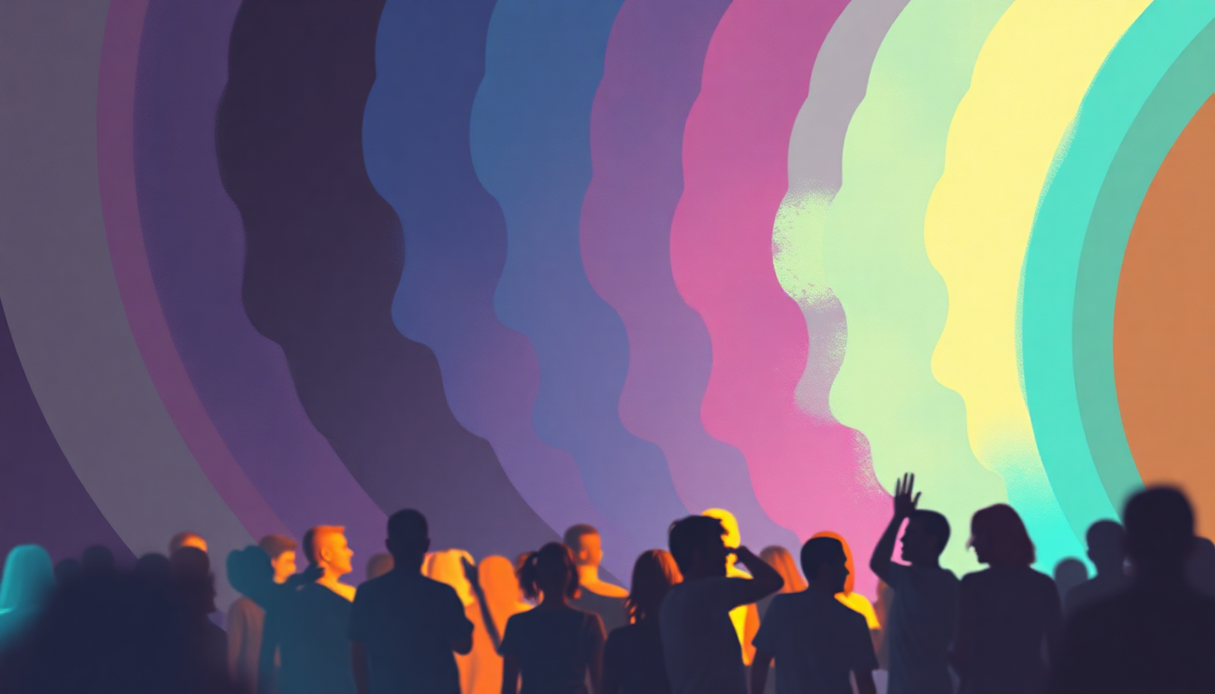 Fan-driven abstract illustration evoking the emotional arc of Turn the Beat Around by Gloria Estefan