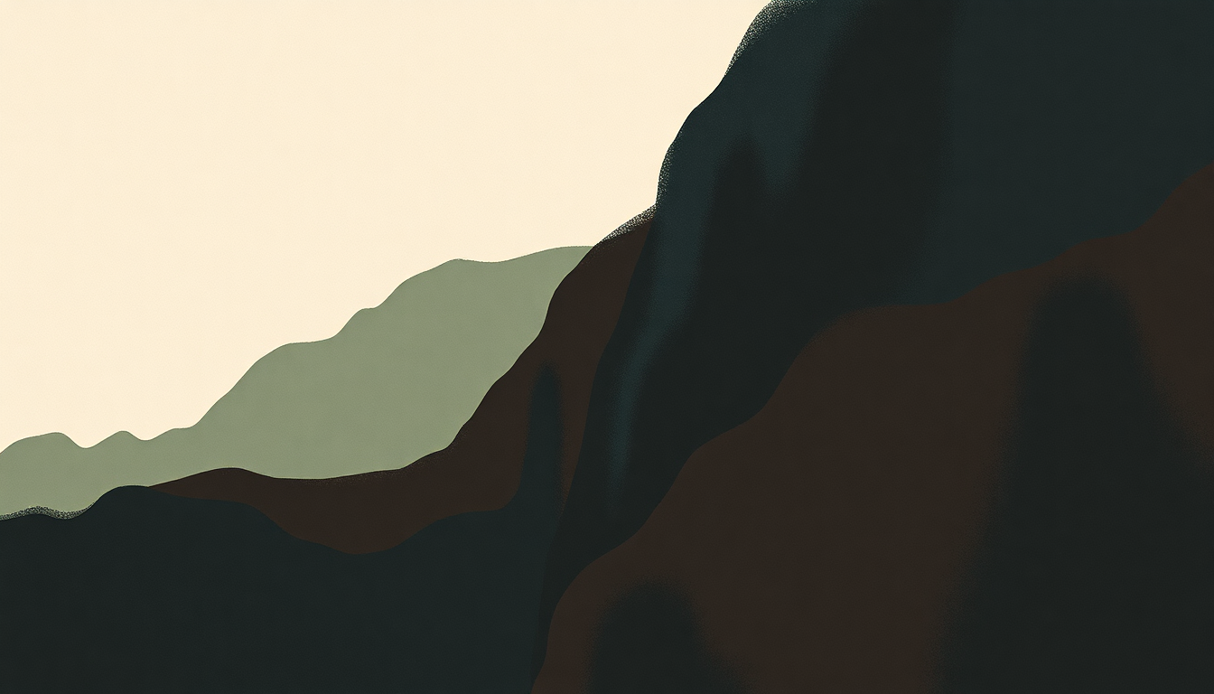 Fan-driven abstract illustration evoking the emotional arc of Tuscan Leather by Drake
