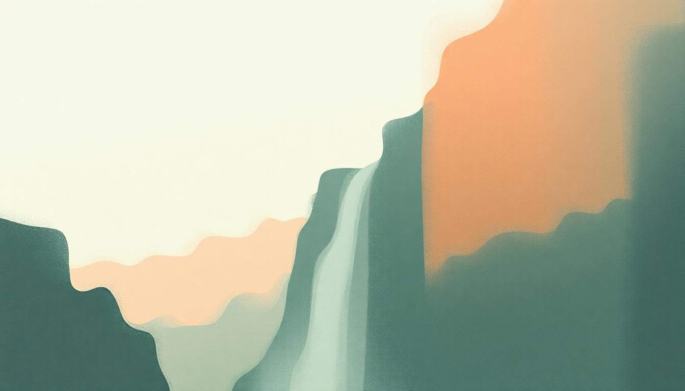 Fan-driven abstract illustration evoking the emotional arc of Twin Falls by Built to Spill