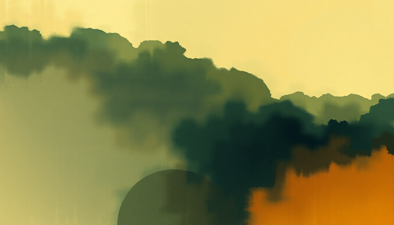Fan-driven abstract illustration evoking the emotional arc of Twisted Blues by Wes Montgomery