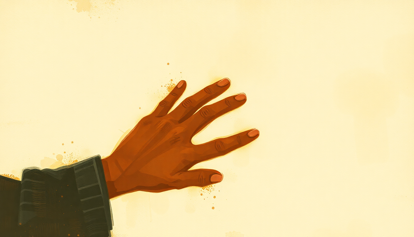 Fan-driven abstract illustration evoking the emotional arc of Two Hands by Townes Van Zandt