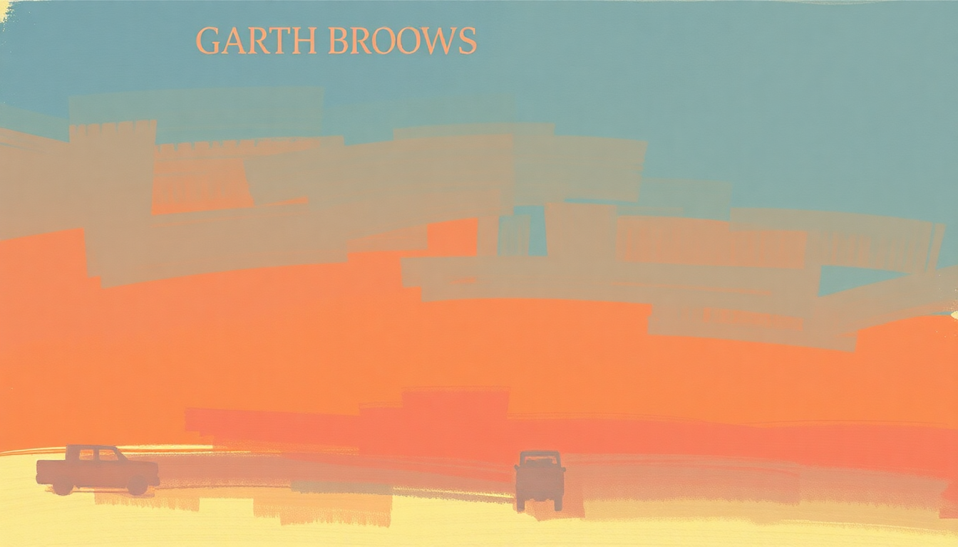Fan-driven abstract illustration evoking the emotional arc of Two of a Kind, Workin' on a Full House by Garth Brooks