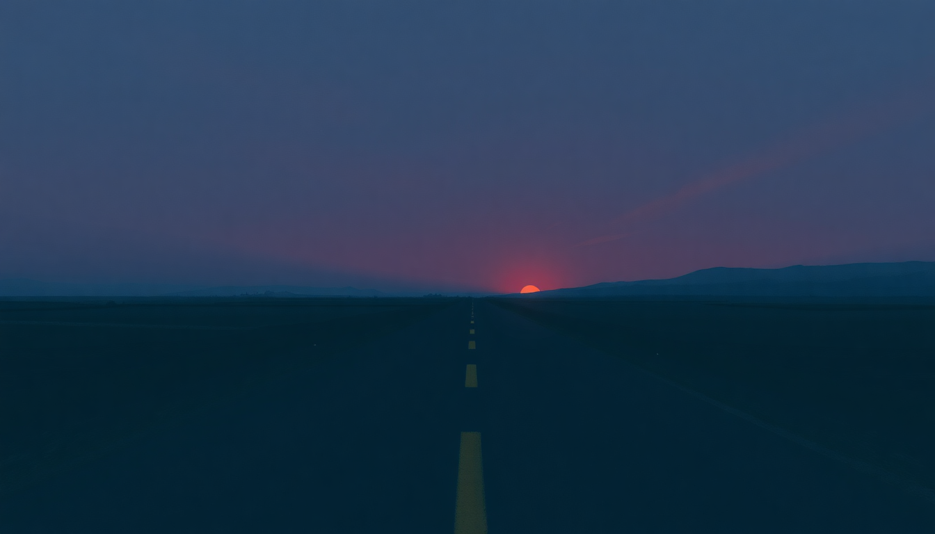 Fan-driven abstract illustration evoking the emotional arc of Two Roads by Butch Hancock