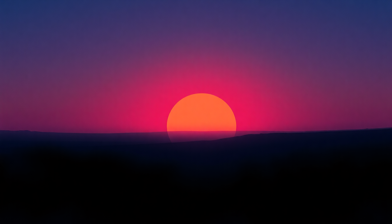 Fan-driven abstract illustration evoking the emotional arc of Two Suns in the Sunset by Pink Floyd