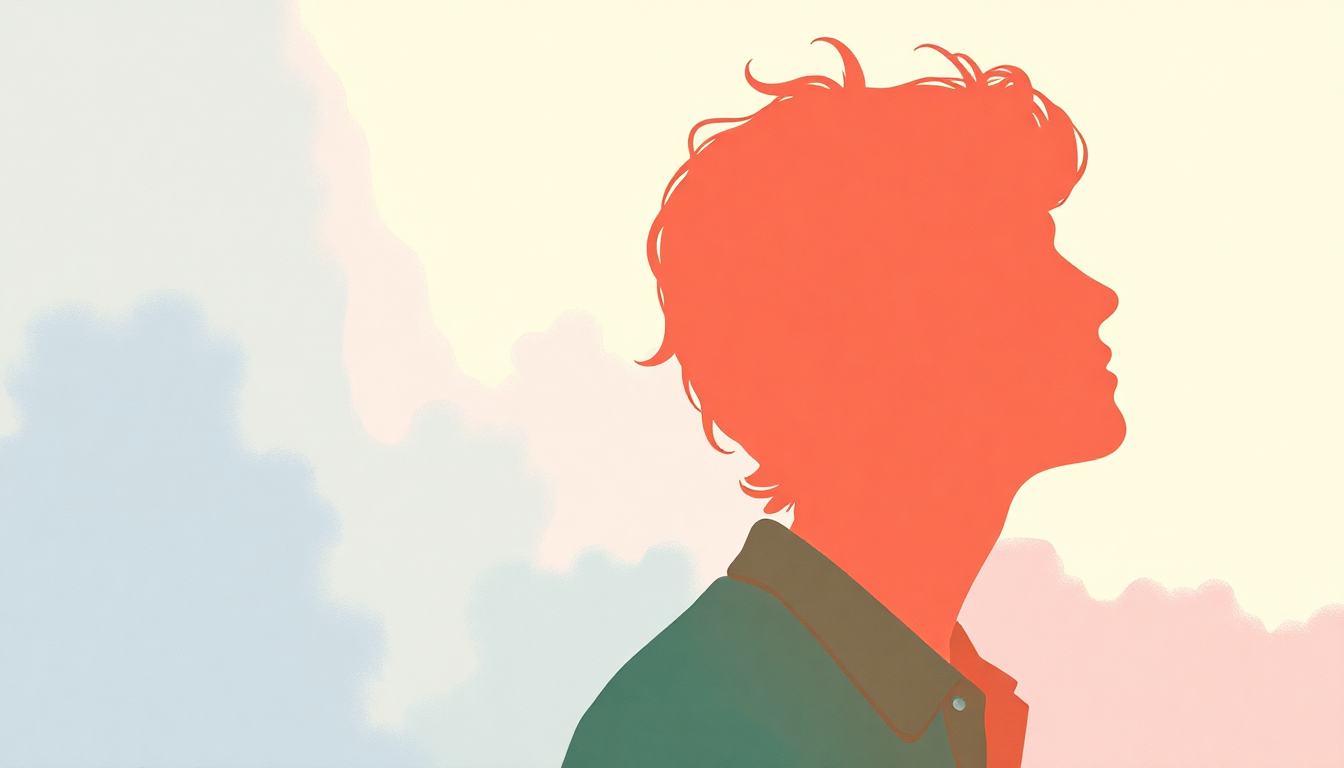 Fan-driven abstract illustration evoking the emotional arc of Uh-Oh, Love Comes to Town by Talking Heads