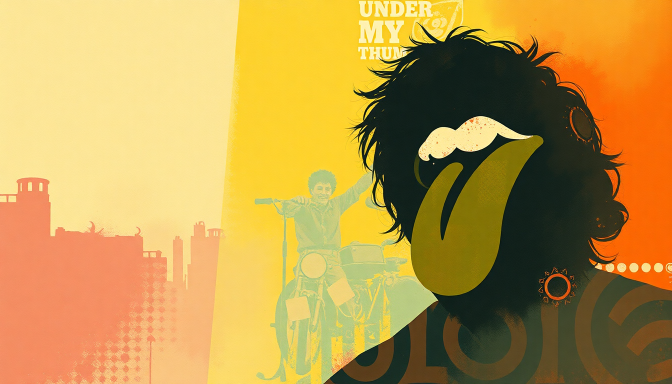 Fan-driven abstract illustration evoking the emotional arc of Under My Thumb by The Rolling Stones