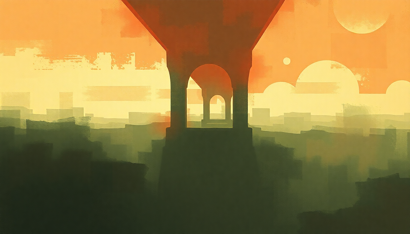 Fan-driven abstract illustration evoking the emotional arc of Under the Bridge by Red Hot Chili Peppers